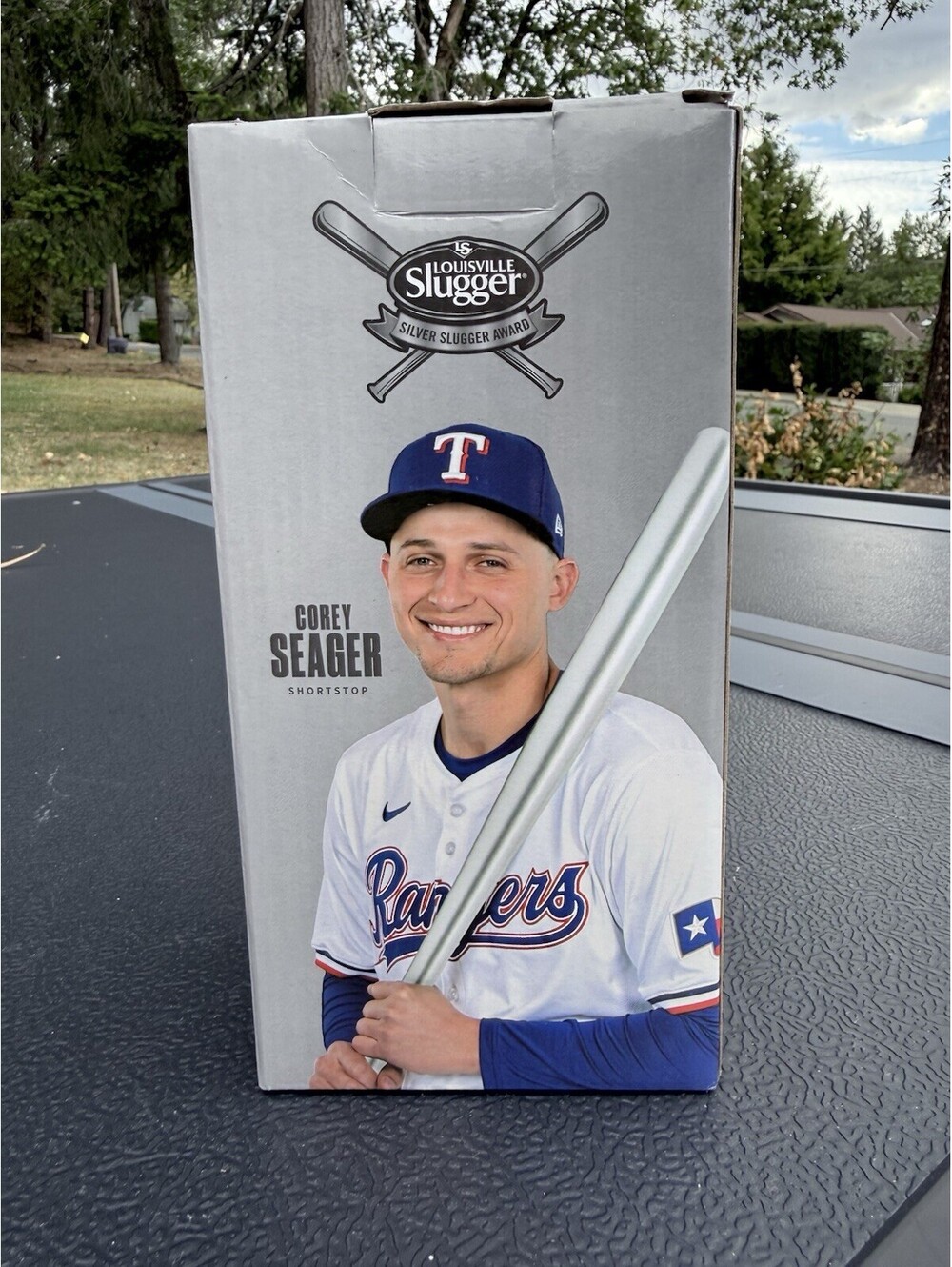 2023 World Series Champs Corey Seager Silver Slugger Rangers Bobblehead NIB MLB